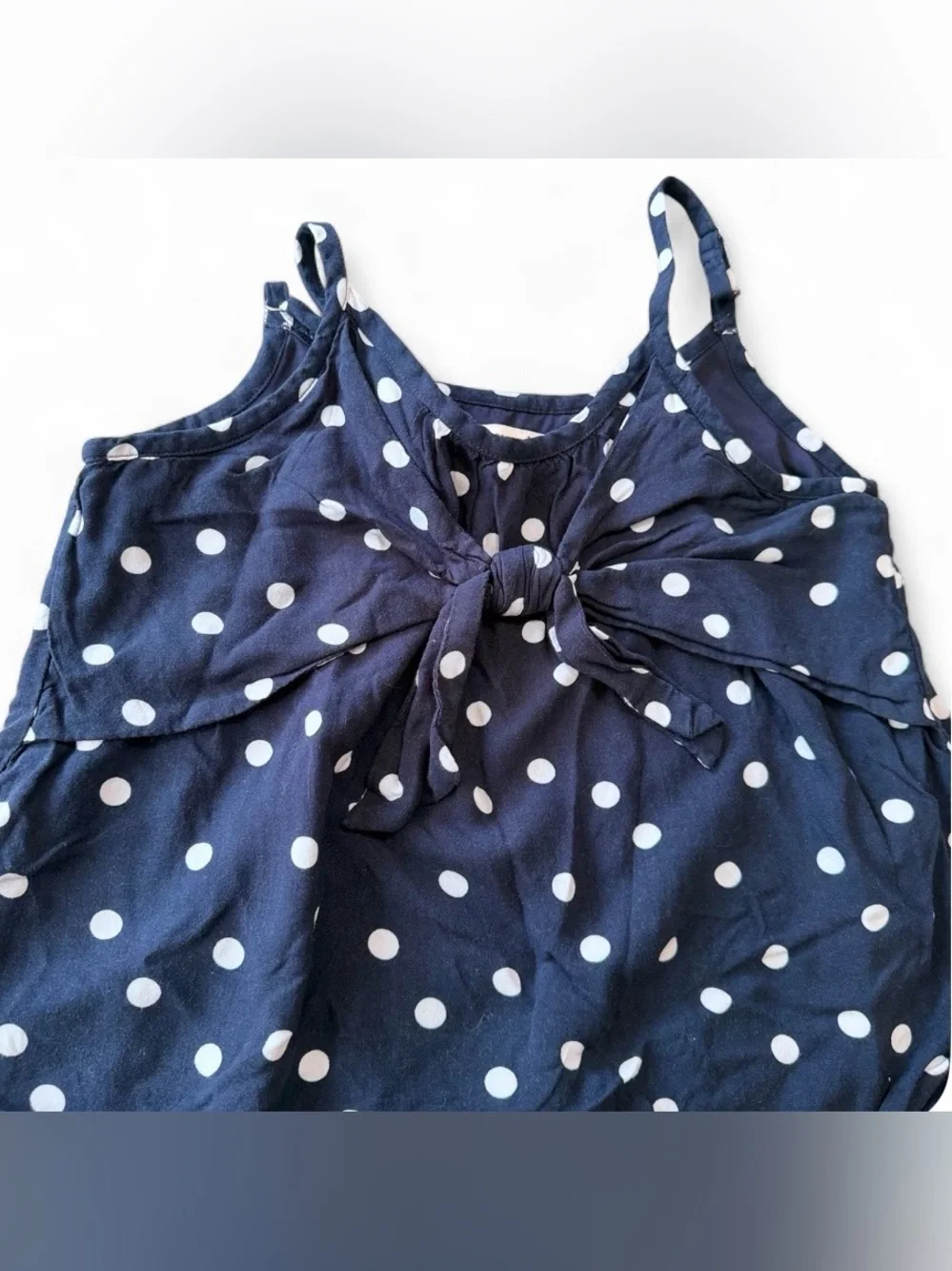 Abercrombie Kids Navy Polka Dot Bow Tank Top Girls 11/12